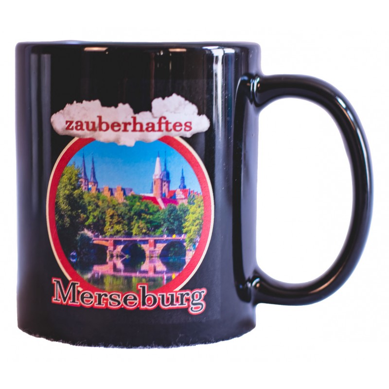 Tasse Merseburg schwarz bunt