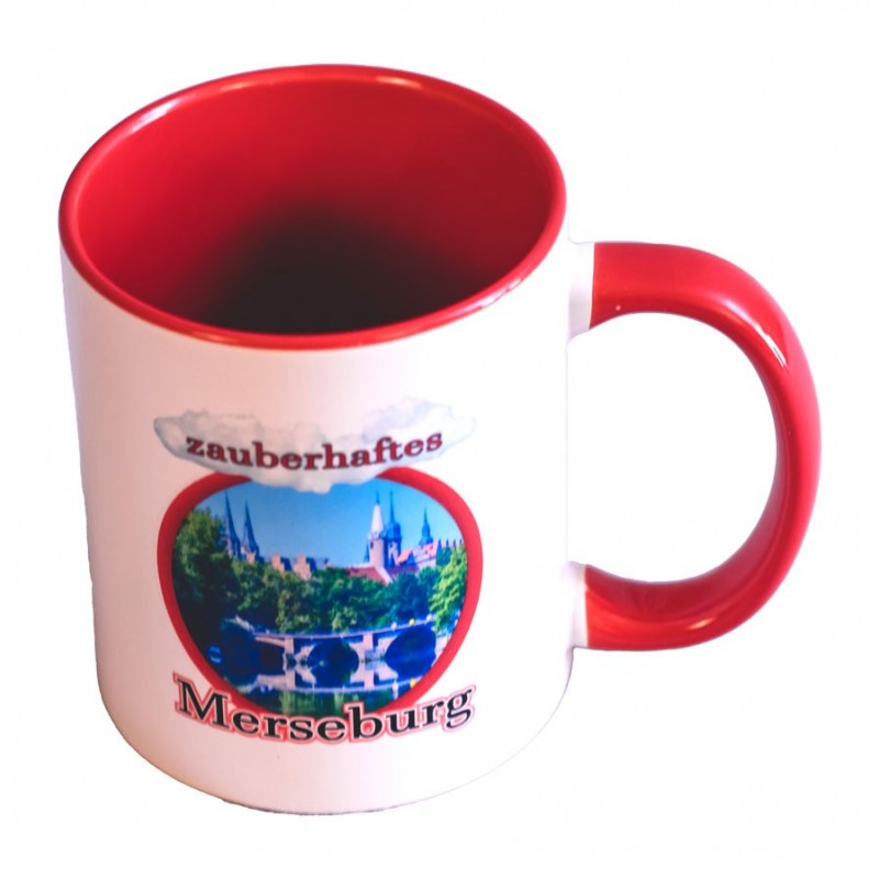 Tasse Merseburg rot bunt